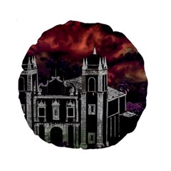 Fantasy Tropical Cityscape Aerial View Standard 15  Premium Round Cushions by dflcprints