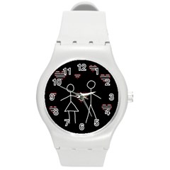 Couple In Love Round Plastic Sport Watch (m) by Valentinaart