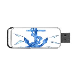 Anchor Aquarel Painting Art, Soft Blue Portable Usb Flash (two Sides) by picsaspassion
