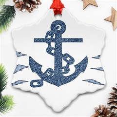 Anchor Pencil Drawing Art Ornament (snowflake)  by picsaspassion