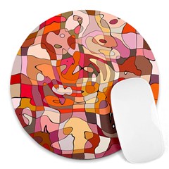 Abstract Abstraction Pattern Moder Round Mousepads by Amaryn4rt