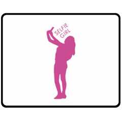 Selfie Girl Graphic Fleece Blanket (medium)  by dflcprints