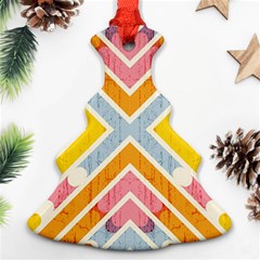 Line Pattern Cross Print Repeat Ornament (christmas Tree) by Amaryn4rt
