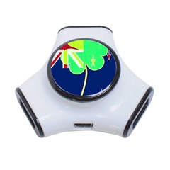 Irishshamrock New Zealand Ireland Funny St Patrick Flag 3-port Usb Hub by yoursparklingshop