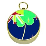 IrishShamrock New Zealand Ireland Funny St Patrick Flag Gold Compasses Front