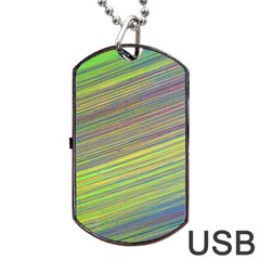 Diagonal Lines Abstract Dog Tag Usb Flash (two Sides) by Amaryn4rt