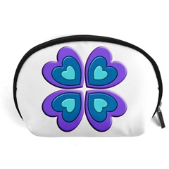 Light Blue Heart Images Accessory Pouches (large)  by Amaryn4rt