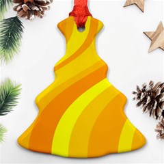 Orange Yellow Background Ornament (christmas Tree)  by Amaryn4rt