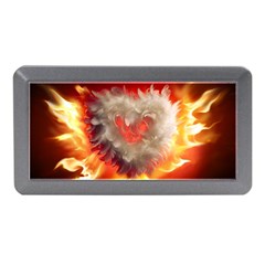 Arts Fire Valentines Day Heart Love Flames Heart Memory Card Reader (mini) by Nexatart