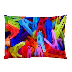 Clothespins Colorful Laundry Jam Pattern Pillow Case by Nexatart