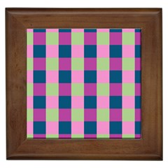 Pink Teal Lime Orchid Pattern Framed Tiles by Nexatart