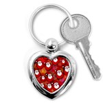 Seamless Santa Tile Key Chains (Heart)  Front