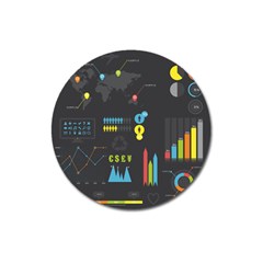 Graphic Table Symbol Vector Chart Magnet 3  (round) by Nexatart