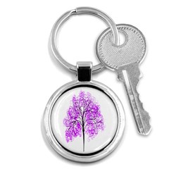 Purple Tree Key Chains (round)  by Nexatart