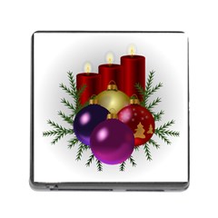 Candles Christmas Tree Decorations Memory Card Reader (square) by Nexatart