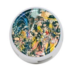 Art Graffiti Abstract Lines 4-port Usb Hub (two Sides)  by Nexatart