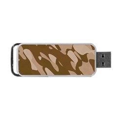 Background For Scrapbooking Or Other Beige And Brown Camouflage Patterns Portable Usb Flash (two Sides) by Nexatart