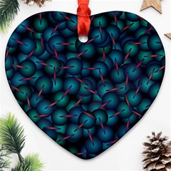 Background Abstract Textile Design Heart Ornament (two Sides) by Nexatart