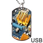 Technology Computer Chips Gigabyte Dog Tag USB Flash (Two Sides) Back
