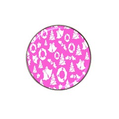Pink Christmas Background Hat Clip Ball Marker (4 Pack) by Nexatart