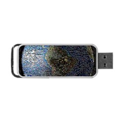 World Mosaic Portable Usb Flash (one Side) by Nexatart