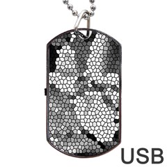 Mosaic Stones Glass Pattern Dog Tag Usb Flash (one Side) by Nexatart