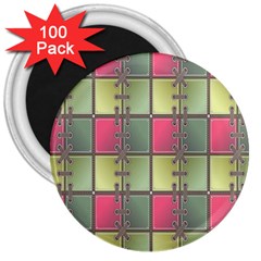 Seamless Pattern Seamless Design 3  Magnets (100 Pack) by Nexatart