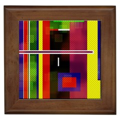 Abstract Art Geometric Background Framed Tiles by Nexatart