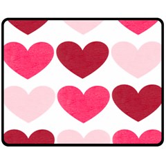 Valentine S Day Hearts Double Sided Fleece Blanket (medium)  by Nexatart