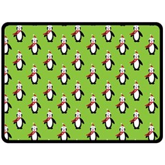 Christmas Penguin Penguins Cute Double Sided Fleece Blanket (large)  by Nexatart