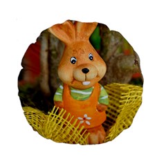 Easter Hare Easter Bunny Standard 15  Premium Round Cushions by Nexatart