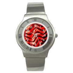 Fractal Mathematics Abstract Stainless Steel Watch by Nexatart