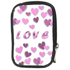 Love Valentine S Day 3d Fabric Compact Camera Cases by Nexatart