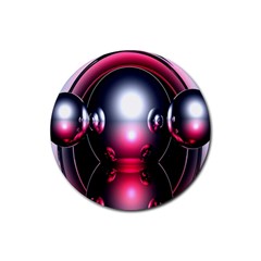 Red 3d  Computer Work Rubber Coaster (round)  by Nexatart