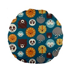 Animal Pattern Standard 15  Premium Flano Round Cushions by Nexatart