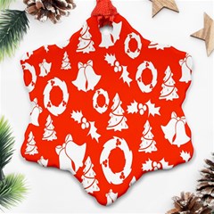Backdrop Background Card Christmas Snowflake Ornament (two Sides) by Nexatart