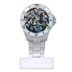 Blue Water Camouflage Plastic Nurses Watch by Nexatart