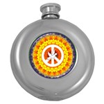 Peace Art Artwork Love Dove Round Hip Flask (5 oz) Front