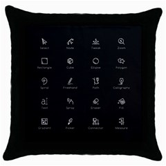 Art Desktop Icons Vector Clipart Throw Pillow Case (black) by Nexatart