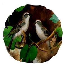Backdrop Colorful Bird Decoration Large 18  Premium Flano Round Cushions by Nexatart