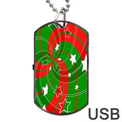 Background Abstract Christmas Dog Tag Usb Flash (one Side) by Nexatart