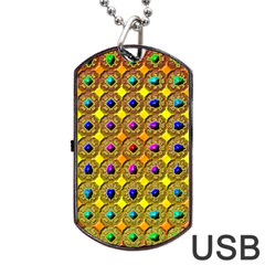 Background Tile Kaleidoscope Dog Tag Usb Flash (one Side) by Nexatart