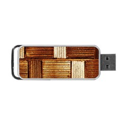 Brown Wall Tile Design Texture Pattern Portable Usb Flash (one Side) by Nexatart