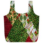 Christmas Quilt Background Full Print Recycle Bags (L)  Back