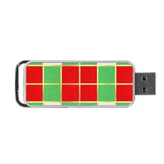 Christmas Fabric Textile Red Green Portable Usb Flash (two Sides) by Nexatart