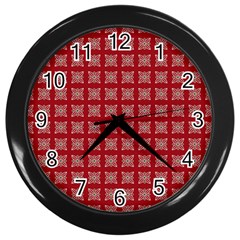 Christmas Paper Pattern Wall Clocks (black) by Nexatart