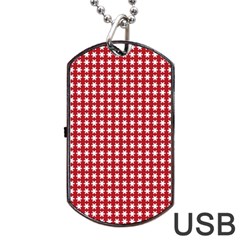 Christmas Paper Wrapping Paper Dog Tag Usb Flash (two Sides) by Nexatart