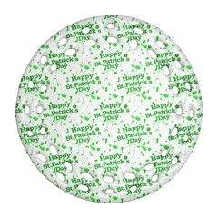 Saint Patrick Motif Pattern Round Filigree Ornament (two Sides) by dflcprints