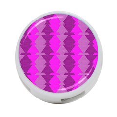 Fabric Textile Design Purple Pink 4-port Usb Hub (two Sides)  by Nexatart