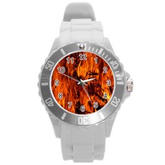 Fire Easter Easter Fire Flame Round Plastic Sport Watch (l) by Nexatart